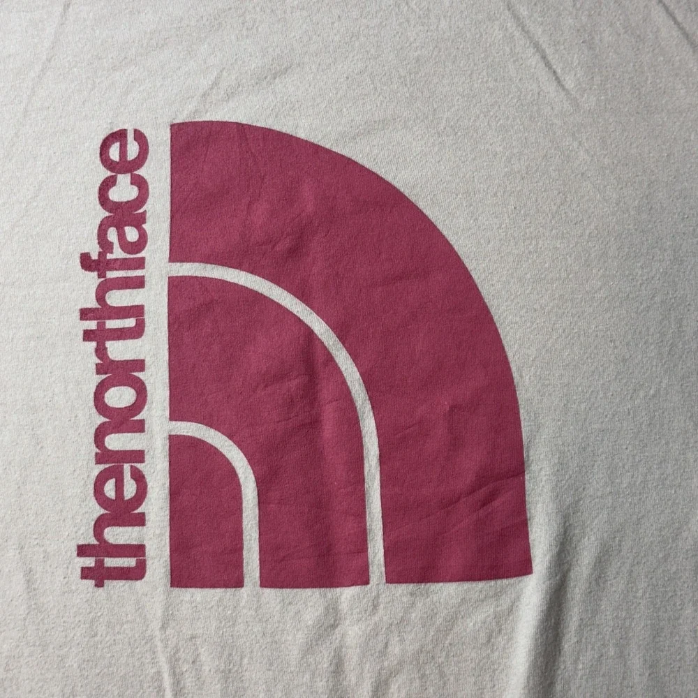 The North Face T-Shirt Womens L Peach Vertical Logo Graphic Cotton Short Sleeve - Picture 5 of 10